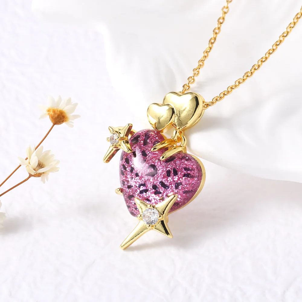 Modern Style Simple Style Star Heart Shape 201 Stainless Steel Copper 18K Gold Plated Women's Pendant Necklace display picture 6