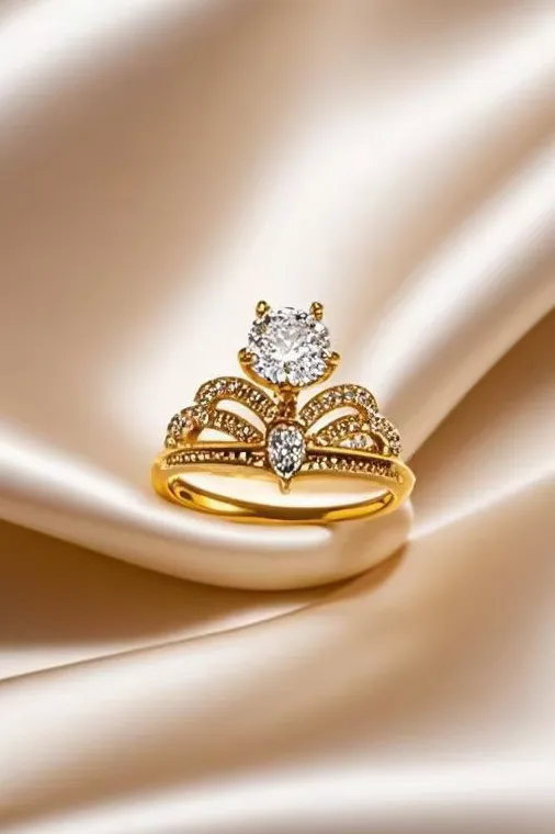 Elegant Luxurious Shiny Crown 304 Stainless Steel Inlay Zircon 18K Gold Plated Women's Rings display picture 4