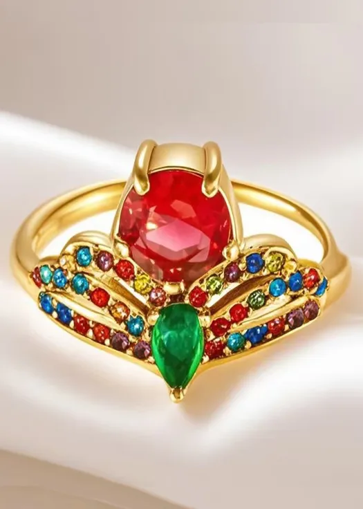 Elegant Luxurious Shiny Crown 304 Stainless Steel Inlay Zircon 18K Gold Plated Women's Rings display picture 3