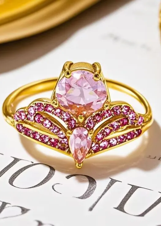 Elegant Luxurious Shiny Crown 304 Stainless Steel Inlay Zircon 18K Gold Plated Women's Rings display picture 5