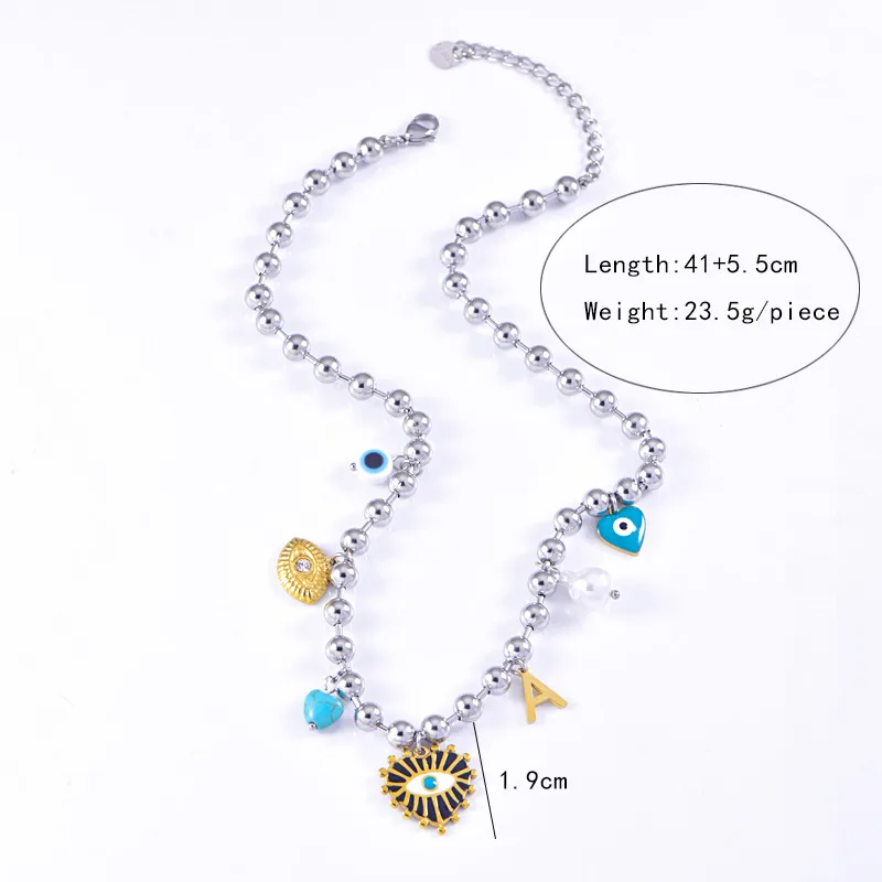 Vintage Style Classic Style Heart Shape Bow Knot 304 Stainless Steel Mixed Metal Plating Women's Multi Charms Necklace display picture 6