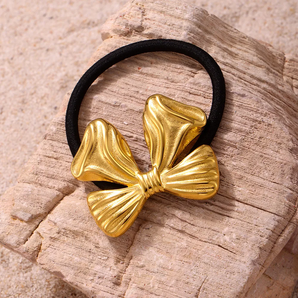 Women's Elegant Bow Knot 304 Stainless Steel Plating Hair Tie display picture 3