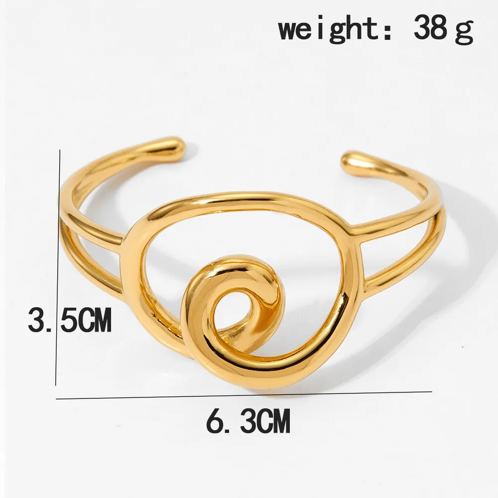 Simple Style Spiral 304 Stainless Steel Titanium Steel Women's Cuff Bracelets display picture 4