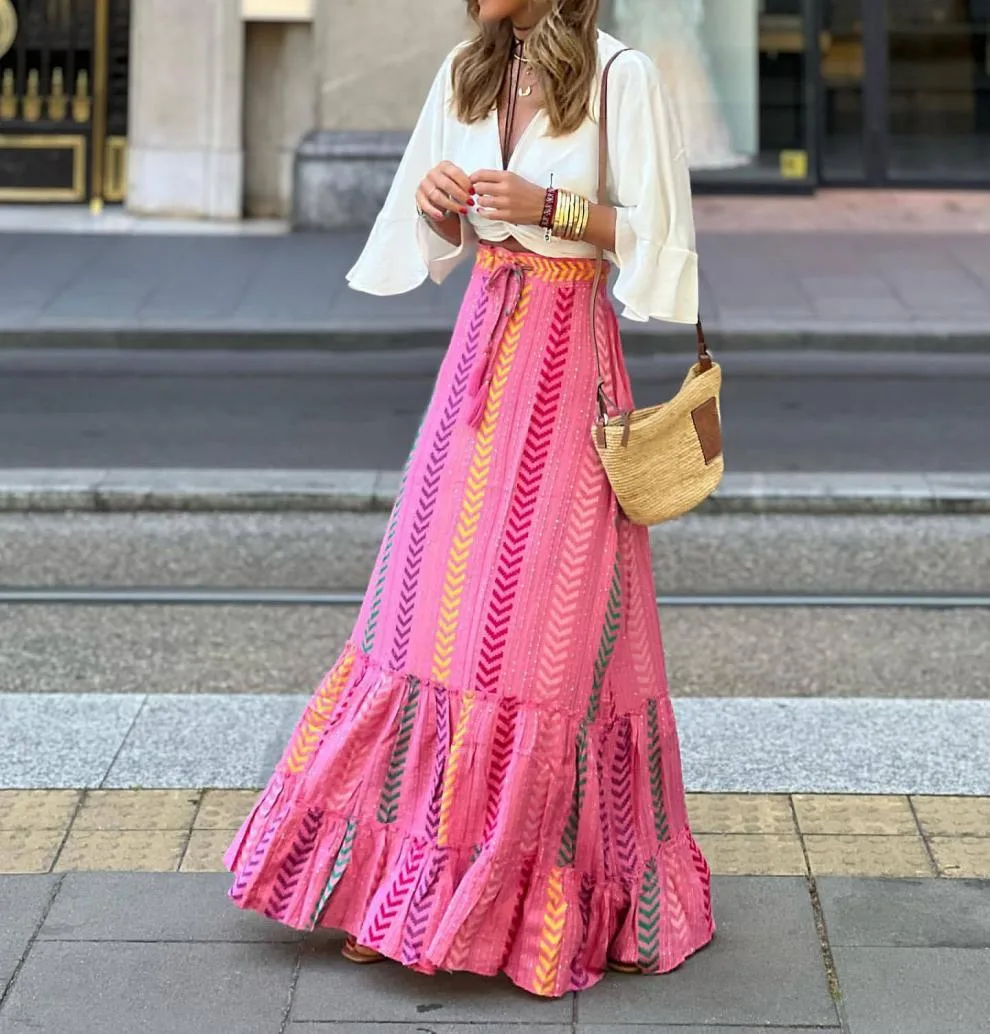 Women's Skirt Casual Simple Style Streetwear Multicolor Midi Dress Holiday Selfie display picture 1