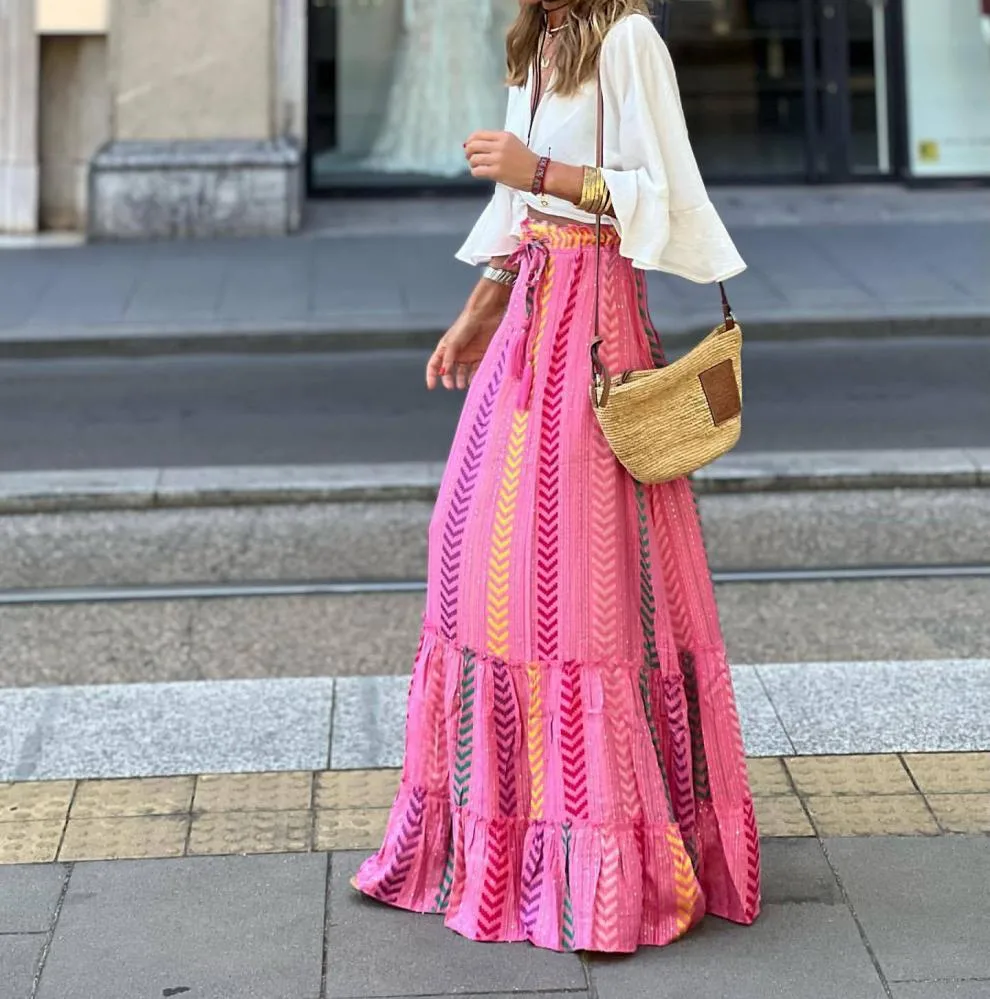 Women's Skirt Casual Simple Style Streetwear Multicolor Midi Dress Holiday Selfie display picture 2