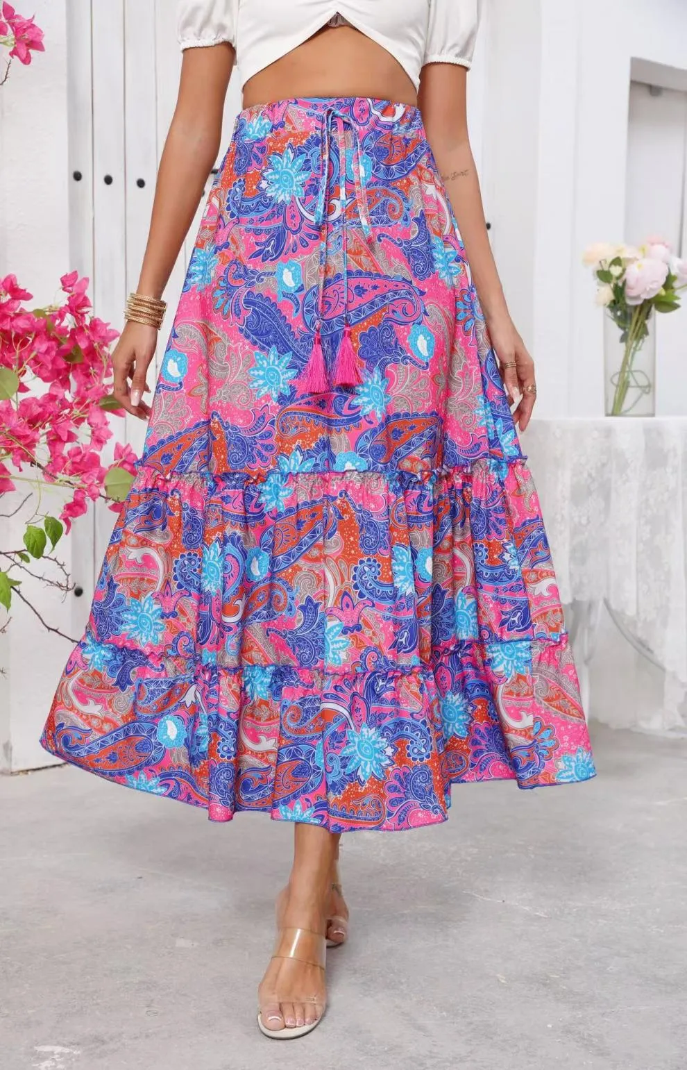 Women's Skirt Casual Simple Style Streetwear Multicolor Maxi Long Dress Holiday Daily Selfie display picture 1