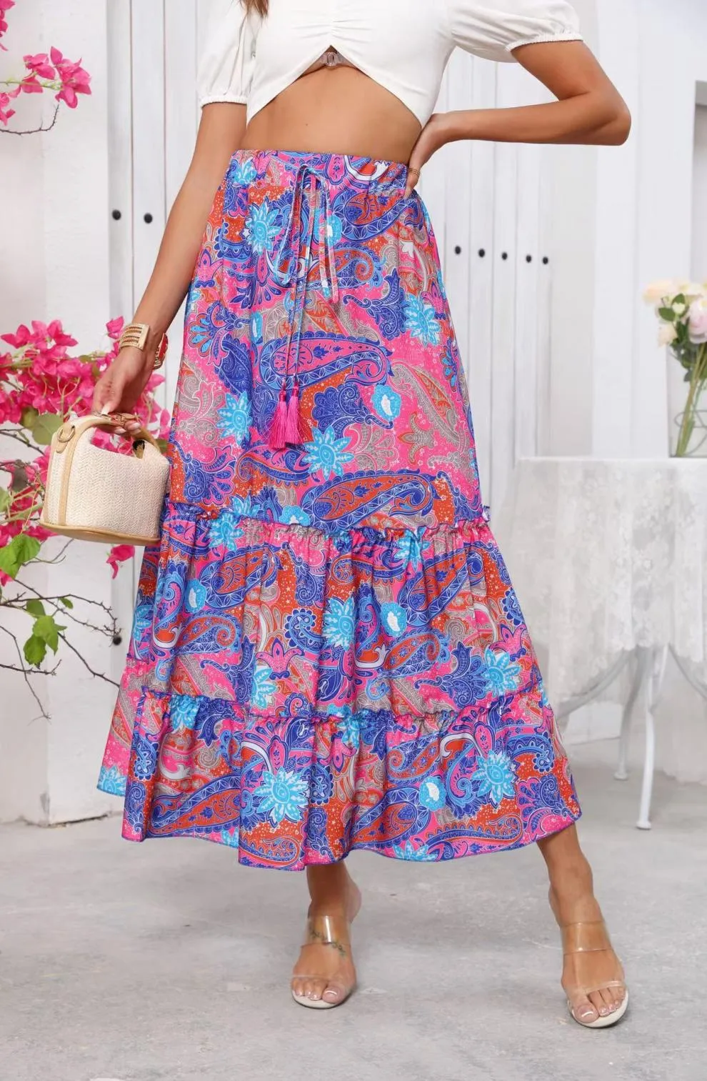 Women's Skirt Casual Simple Style Streetwear Multicolor Maxi Long Dress Holiday Daily Selfie display picture 3