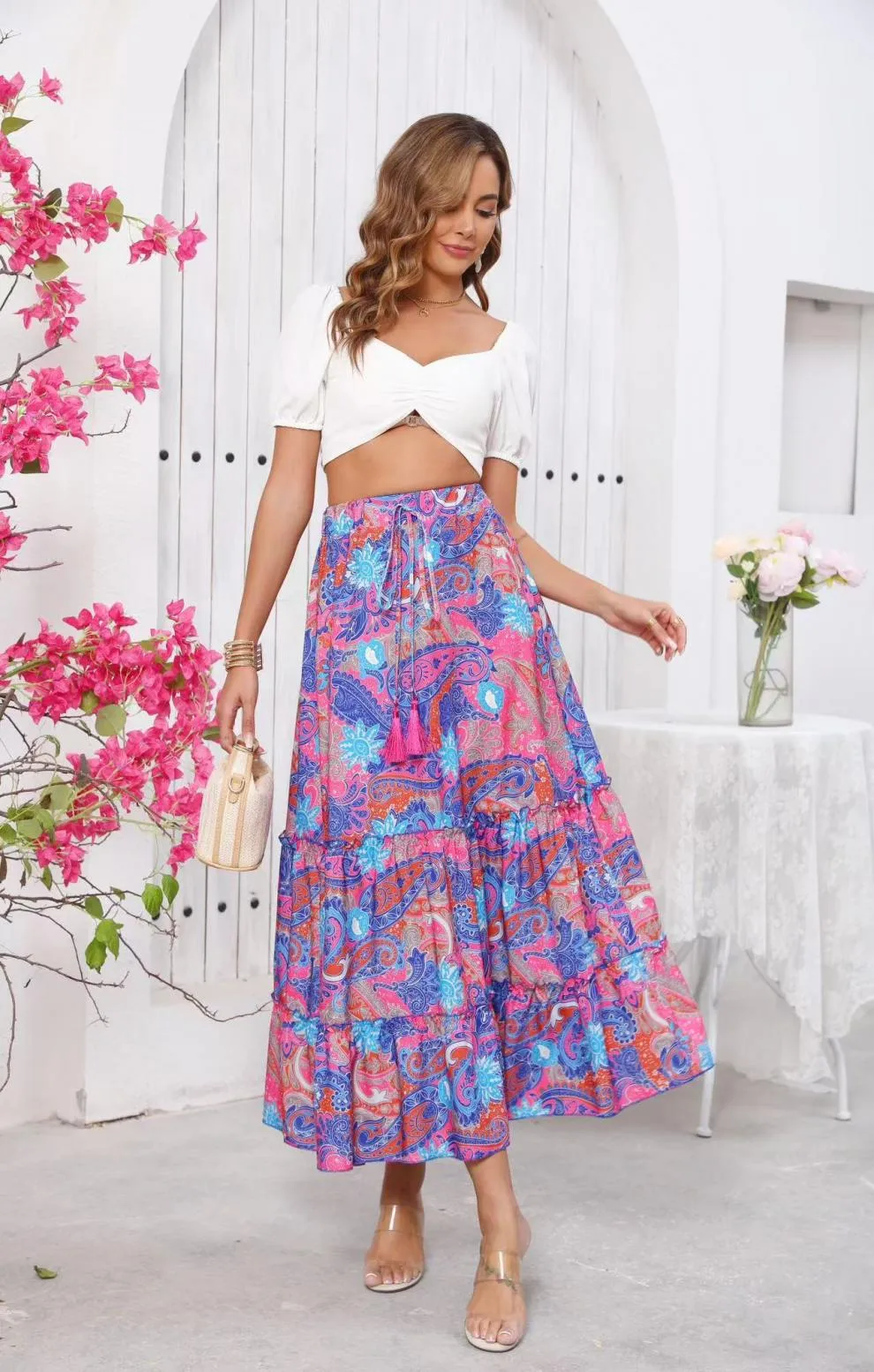 Women's Skirt Casual Simple Style Streetwear Multicolor Maxi Long Dress Holiday Daily Selfie display picture 4