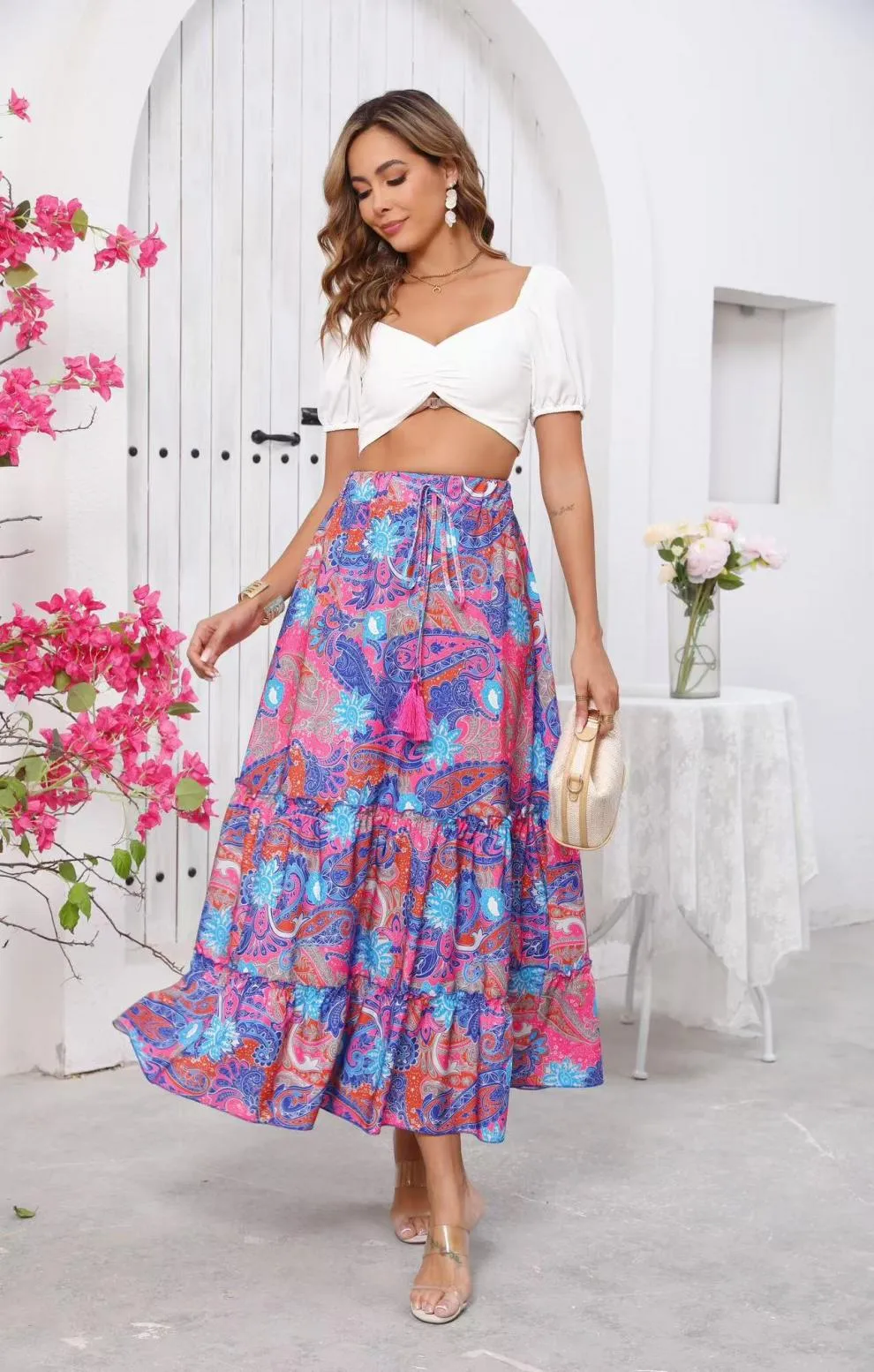 Women's Skirt Casual Simple Style Streetwear Multicolor Maxi Long Dress Holiday Daily Selfie display picture 5