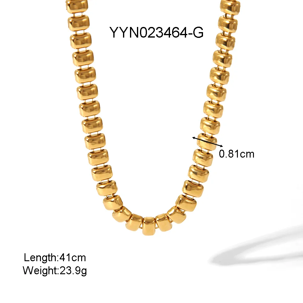 Casual Hawaiian Solid Color 304 Stainless Steel 18K Gold Plated Women's Bracelets Necklace display picture 7