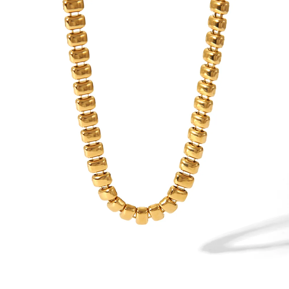 Casual Hawaiian Solid Color 304 Stainless Steel 18K Gold Plated Women's Bracelets Necklace display picture 6