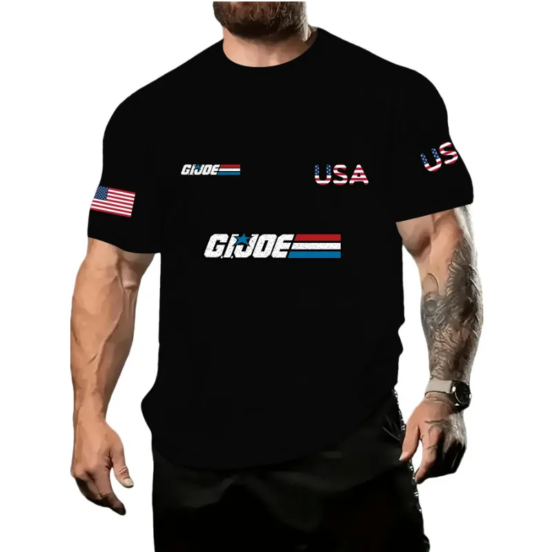 Men's American Flag Simple Style Round Neck Short Sleeve Loose Men's T-shirt display picture 5