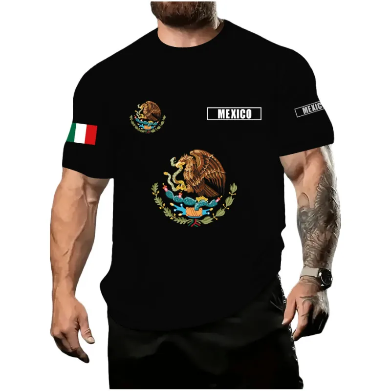 Men's American Flag Simple Style Round Neck Short Sleeve Loose Men's T-shirt display picture 7