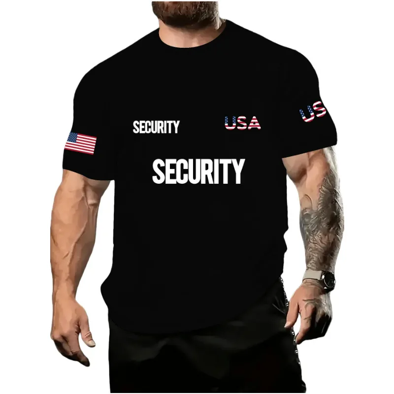 Men's American Flag Simple Style Round Neck Short Sleeve Loose Men's T-shirt display picture 9