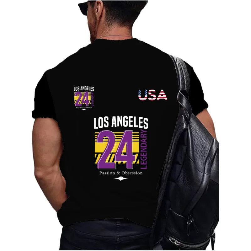 Men's American Flag Simple Style Round Neck Short Sleeve Loose Men's T-shirt display picture 14