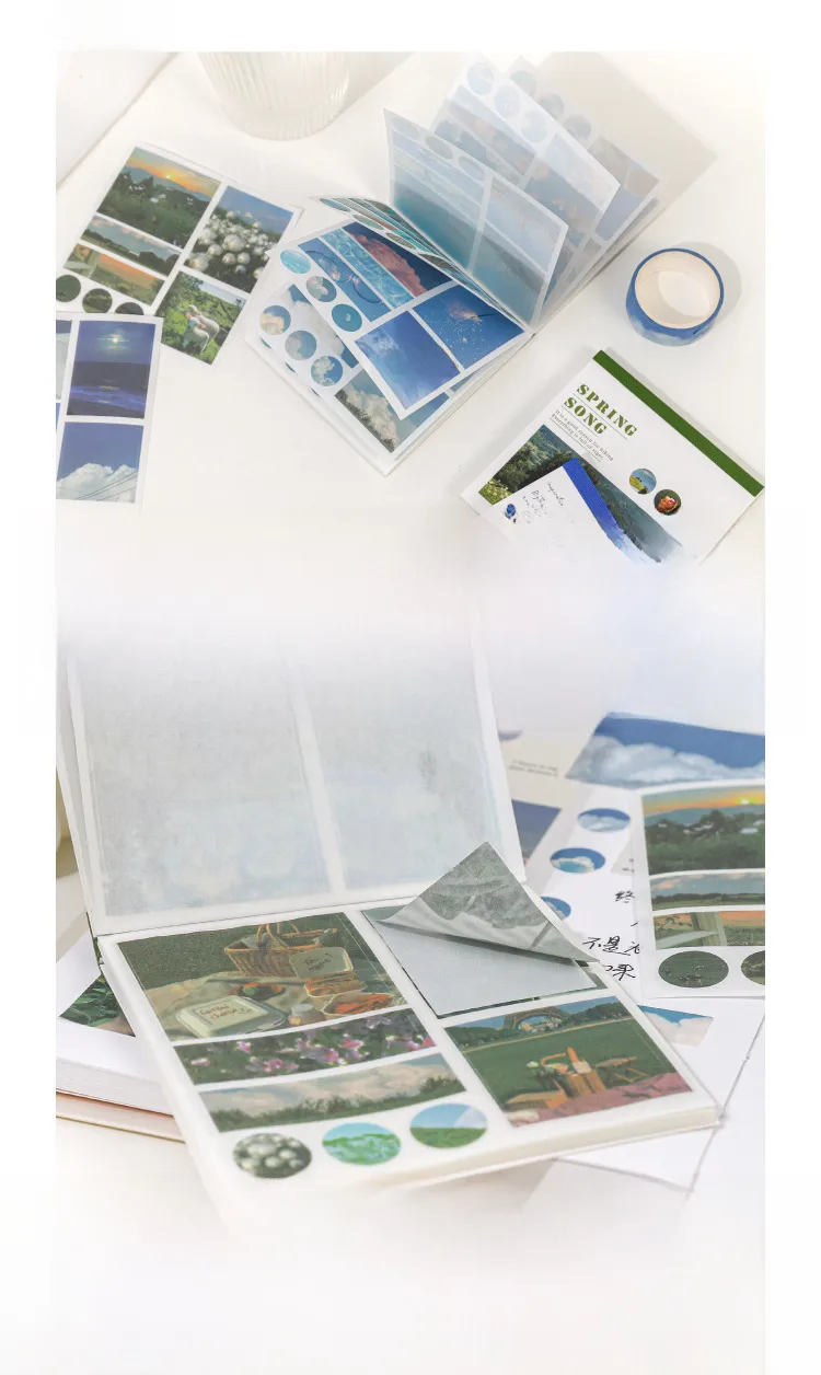 Fresh Artistic Oil Painting Scenery Series Paper Sticker Book Women's Diary Decoration Material 6 Styles display picture 6