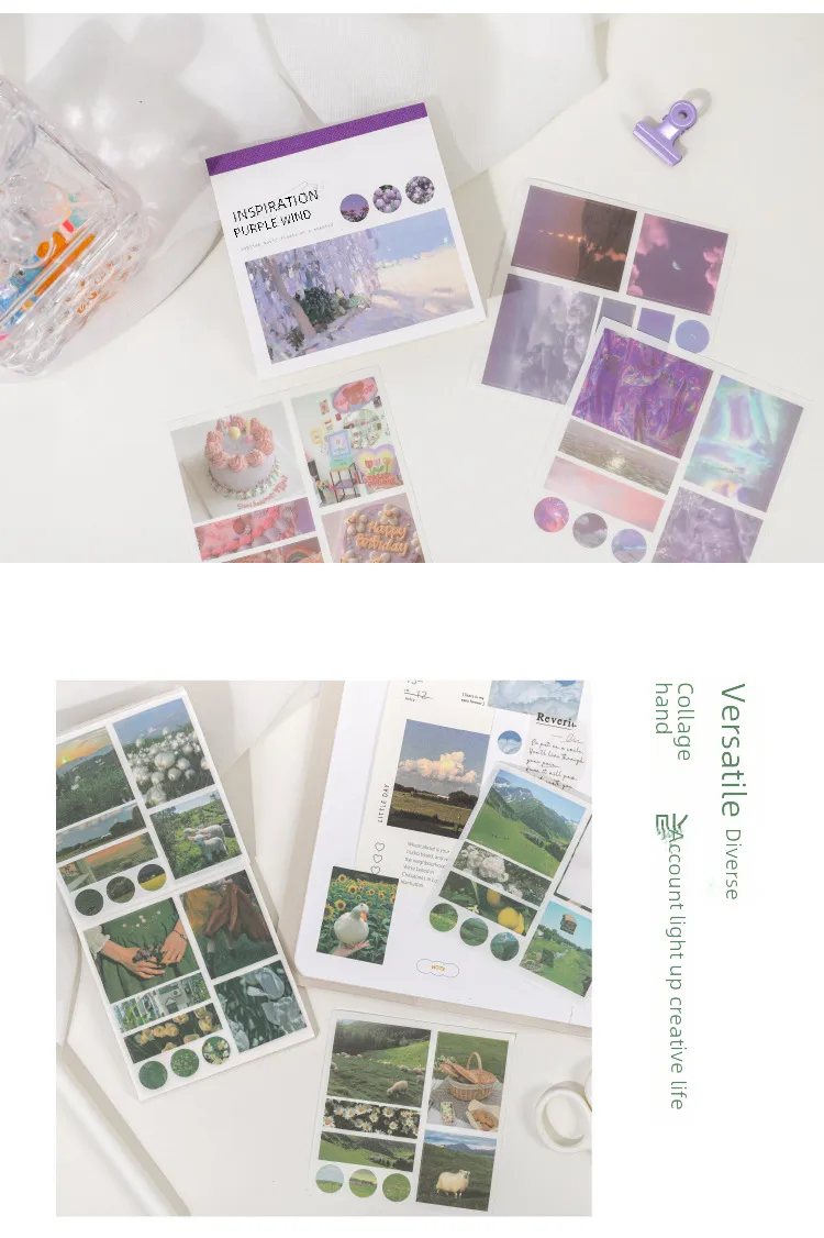 Fresh Artistic Oil Painting Scenery Series Paper Sticker Book Women's Diary Decoration Material 6 Styles display picture 7