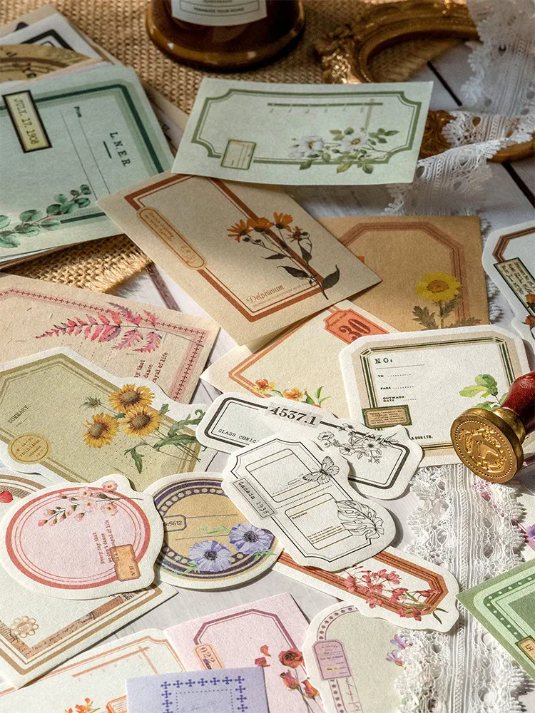 Vintage Retro Collection Material Pack Memory Post Office Series Handbook Diy Collage Base Material Stickers 4 Styles display picture 2