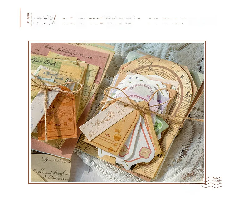 Vintage Retro Collection Material Pack Memory Post Office Series Handbook Diy Collage Base Material Stickers 4 Styles display picture 4