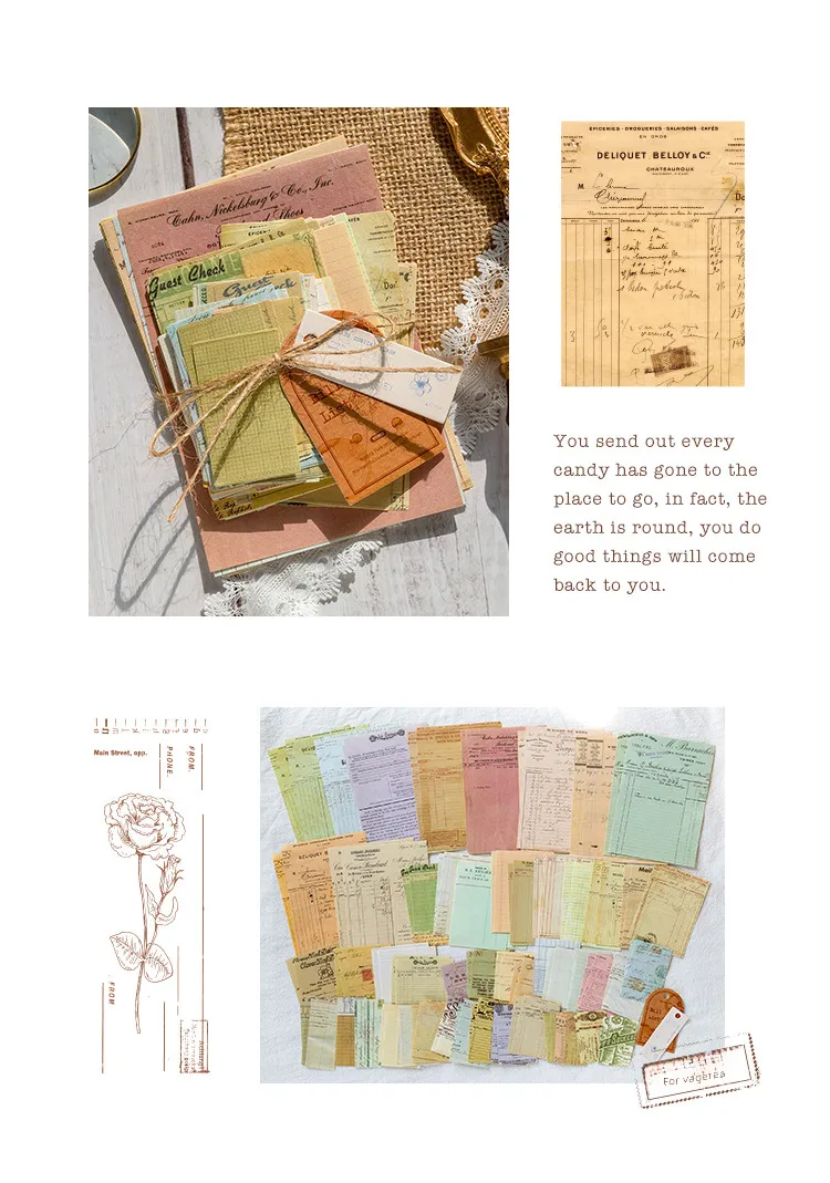 Vintage Retro Collection Material Pack Memory Post Office Series Handbook Diy Collage Base Material Stickers 4 Styles display picture 6