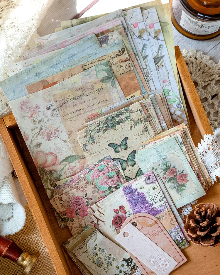 Vintage Retro Collection Material Pack Memory Post Office Series Handbook Diy Collage Base Material Stickers 4 Styles display picture 7