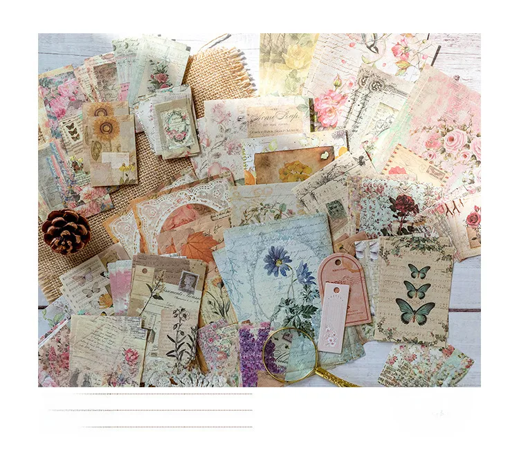 Vintage Retro Collection Material Pack Memory Post Office Series Handbook Diy Collage Base Material Stickers 4 Styles display picture 8