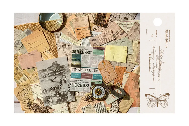 Vintage Retro Collection Material Pack Memory Post Office Series Handbook Diy Collage Base Material Stickers 4 Styles display picture 10
