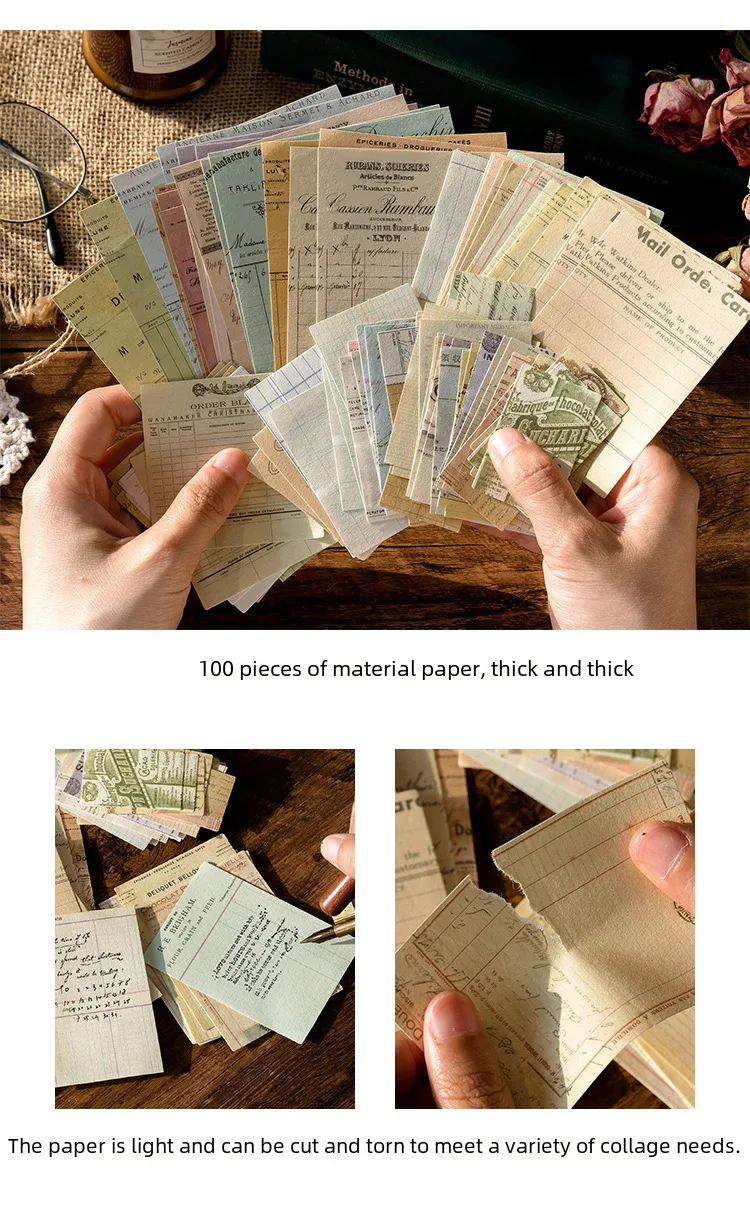 Vintage Retro Collection Material Pack Memory Post Office Series Handbook Diy Collage Base Material Stickers 4 Styles display picture 14