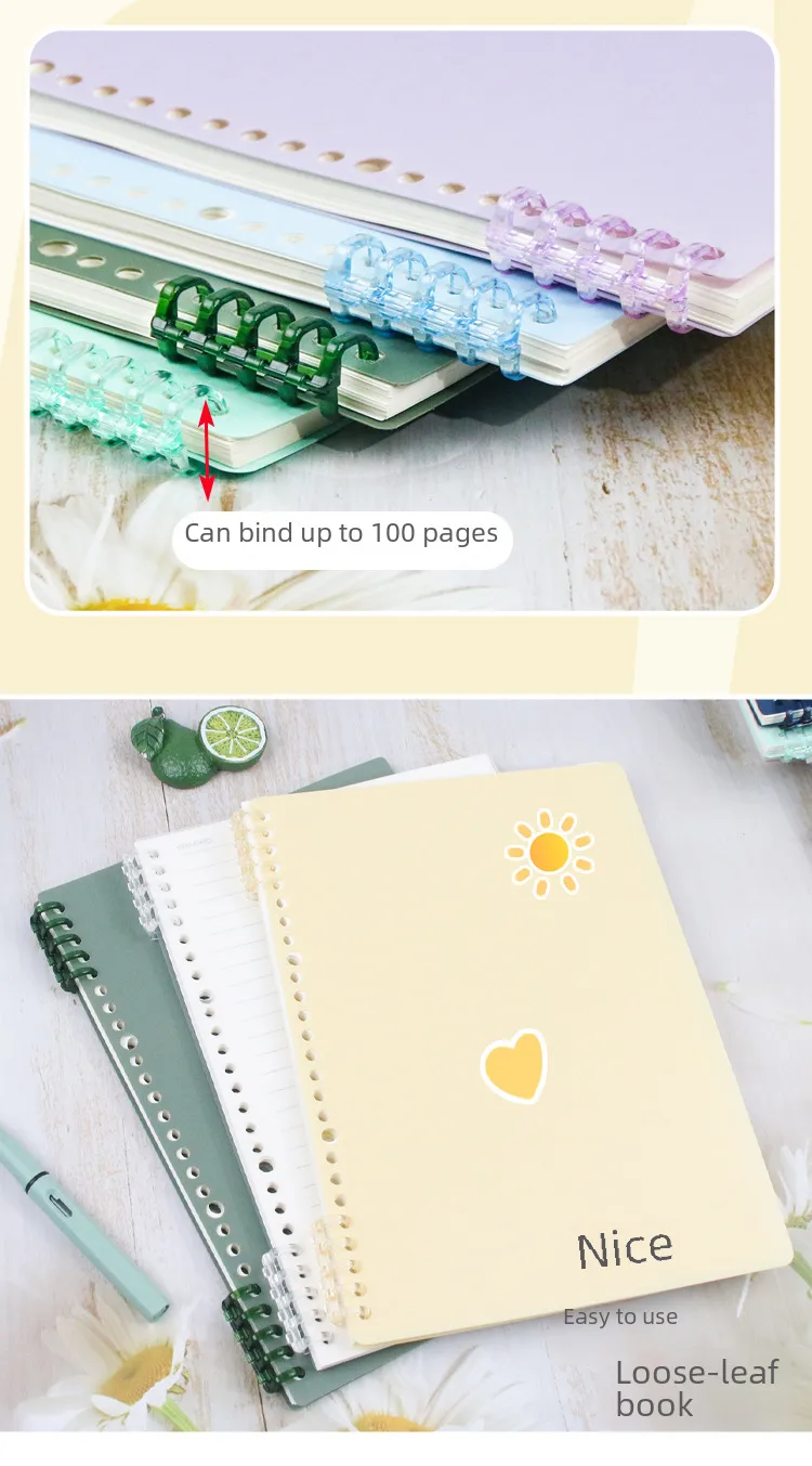 B5 Diy Self-made Plastic Cover Loose-leaf Notebook 26-hole A5 Frosted Pp Cover Office/cultural/notebook/notepad display picture 7