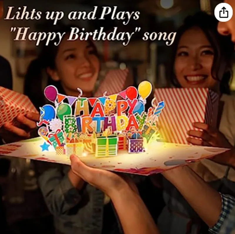 High-end Feel 3d Birthday Music Card Creative Handwritten Small Card Paper Carving Greeting Office Cultural Cards display picture 1