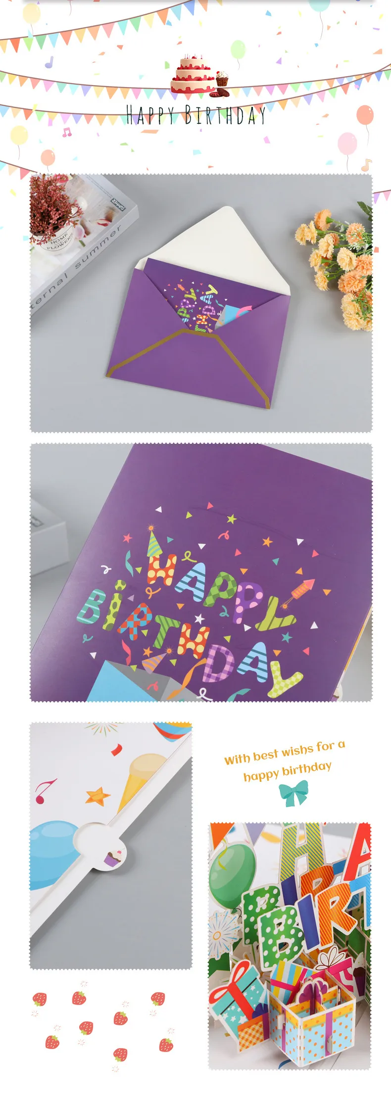 High-end Feel 3d Birthday Music Card Creative Handwritten Small Card Paper Carving Greeting Office Cultural Cards display picture 4