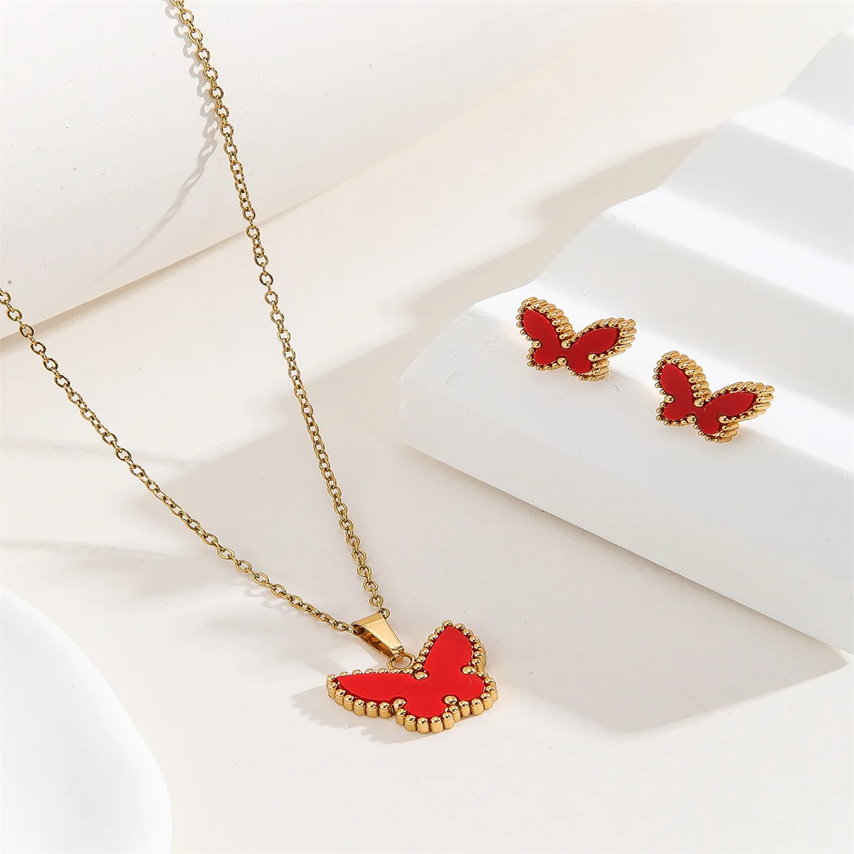 Casual Classic Style Butterfly 304 Stainless Steel Women's Jewelry Set display picture 3