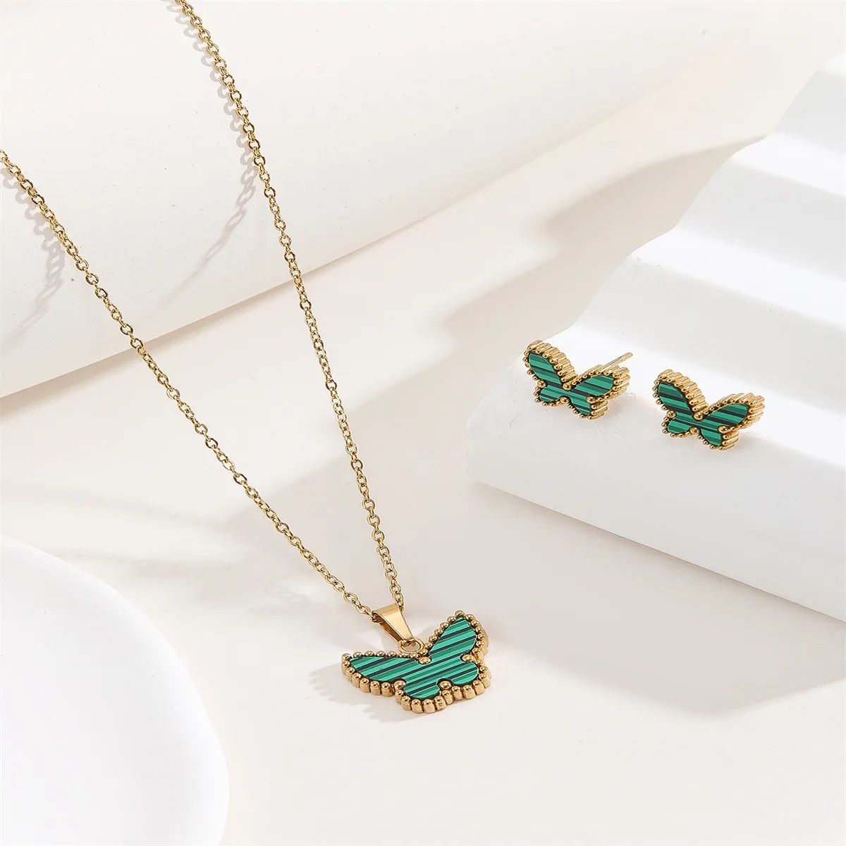 Casual Classic Style Butterfly 304 Stainless Steel Women's Jewelry Set display picture 5