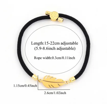 Simple Style Classic Style Leaves 304 Stainless Steel Nylon Women's Bracelets display picture 1