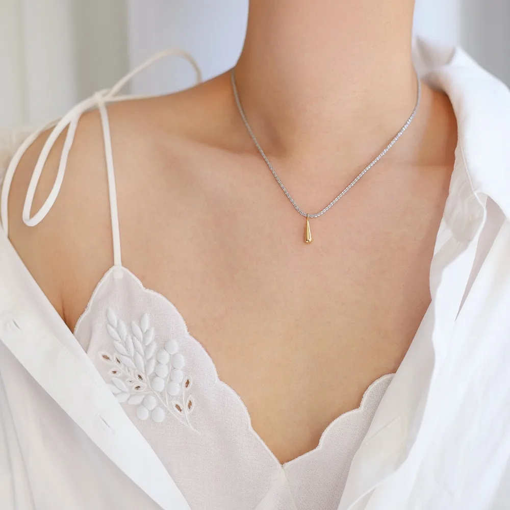 Elegant Simple Style Geometric 304 Stainless Steel Titanium Steel Plating 18K Gold Plated Women's Pendant Necklace display picture 6