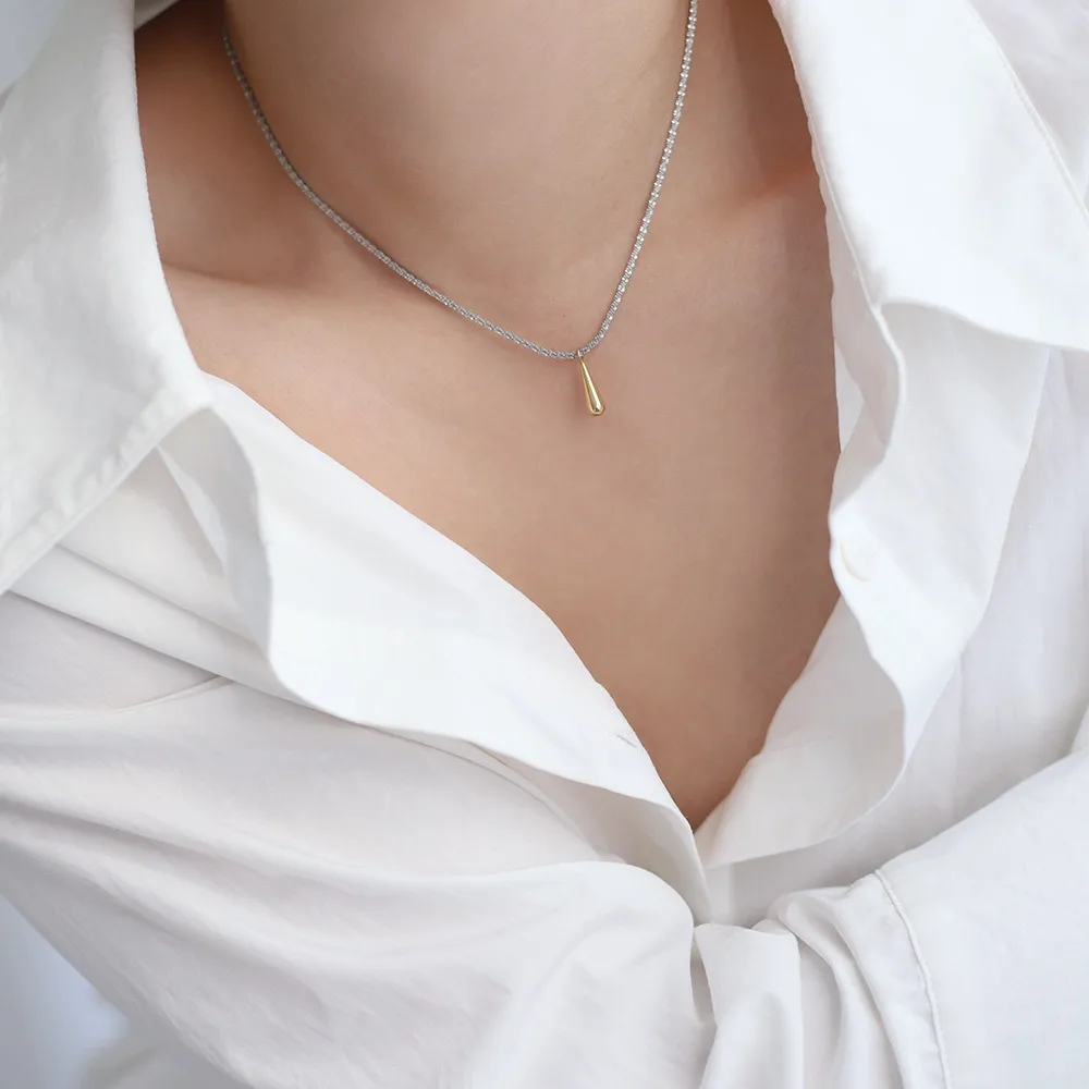 Elegant Simple Style Geometric 304 Stainless Steel Titanium Steel Plating 18K Gold Plated Women's Pendant Necklace display picture 4