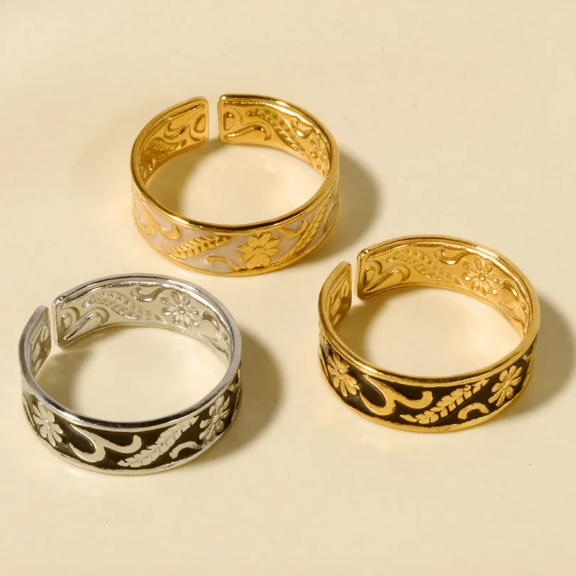 Retro Geometric 304 Stainless Steel Polishing Unisex Open Rings display picture 2