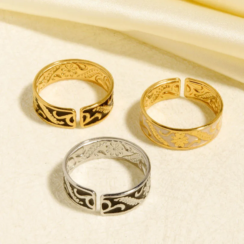 Retro Geometric 304 Stainless Steel Polishing Unisex Open Rings display picture 4