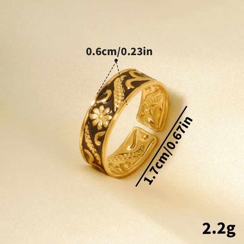 Retro Geometric 304 Stainless Steel Polishing Unisex Open Rings display picture 1