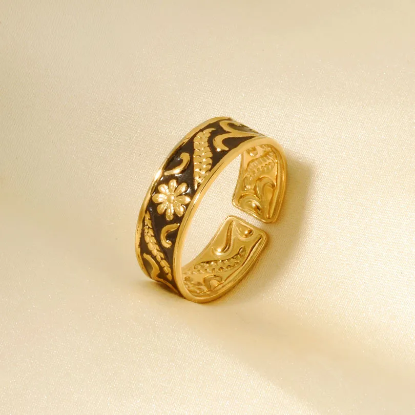 Retro Geometric 304 Stainless Steel Polishing Unisex Open Rings display picture 5