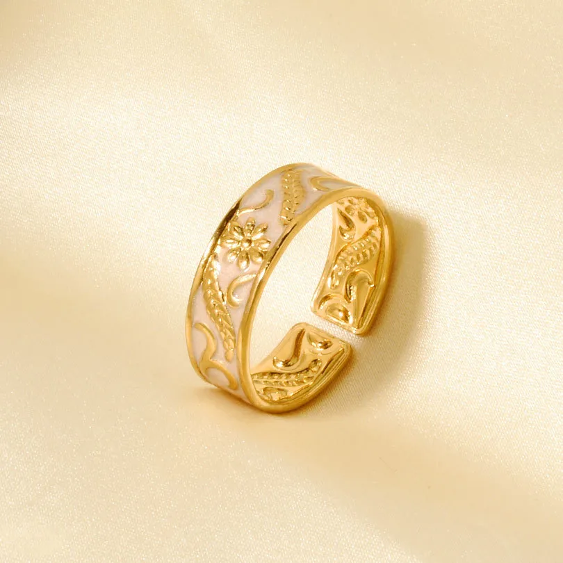 Retro Geometric 304 Stainless Steel Polishing Unisex Open Rings display picture 6