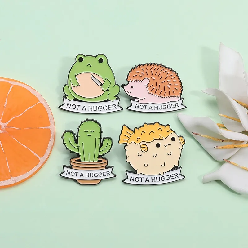 Cartoon Style Cute Cactus Hedgehog Frog Zinc Alloy Plating Unisex Brooches display picture 10