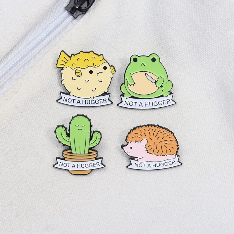 Cartoon Style Cute Cactus Hedgehog Frog Zinc Alloy Plating Unisex Brooches display picture 6