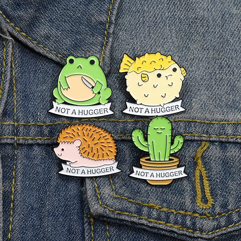 Cartoon Style Cute Cactus Hedgehog Frog Zinc Alloy Plating Unisex Brooches display picture 7