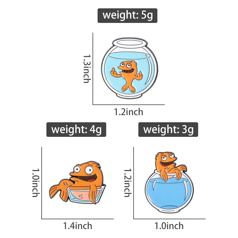 Cartoon Style Cute Fish Zinc Alloy Plating Unisex Brooches display picture 1