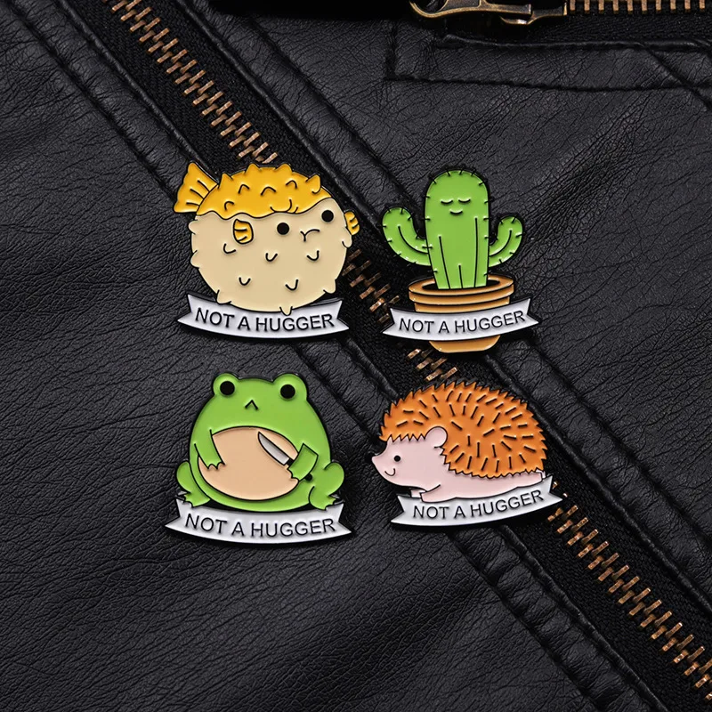 Cartoon Style Cute Cactus Hedgehog Frog Zinc Alloy Plating Unisex Brooches display picture 8