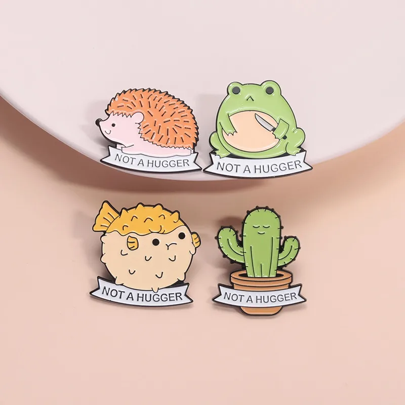 Cartoon Style Cute Cactus Hedgehog Frog Zinc Alloy Plating Unisex Brooches display picture 9
