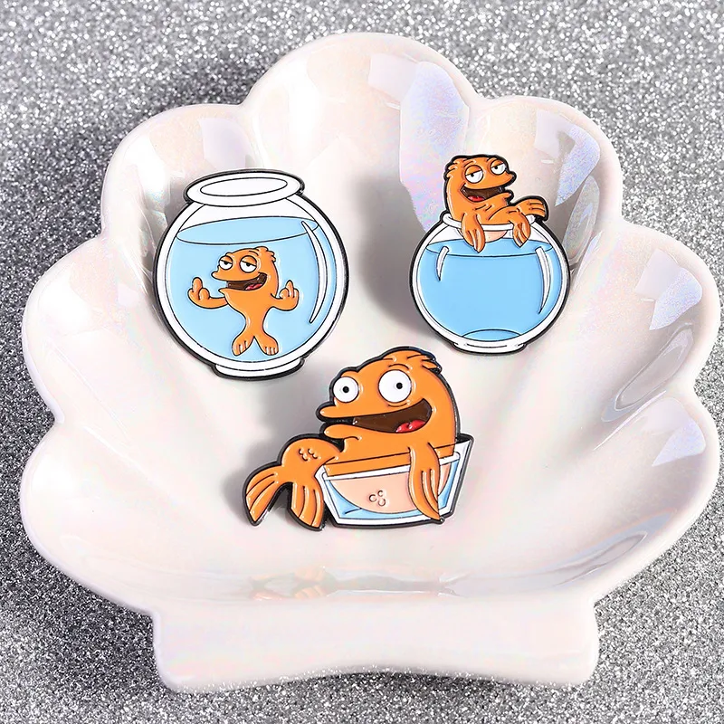Cartoon Style Cute Fish Zinc Alloy Plating Unisex Brooches display picture 4