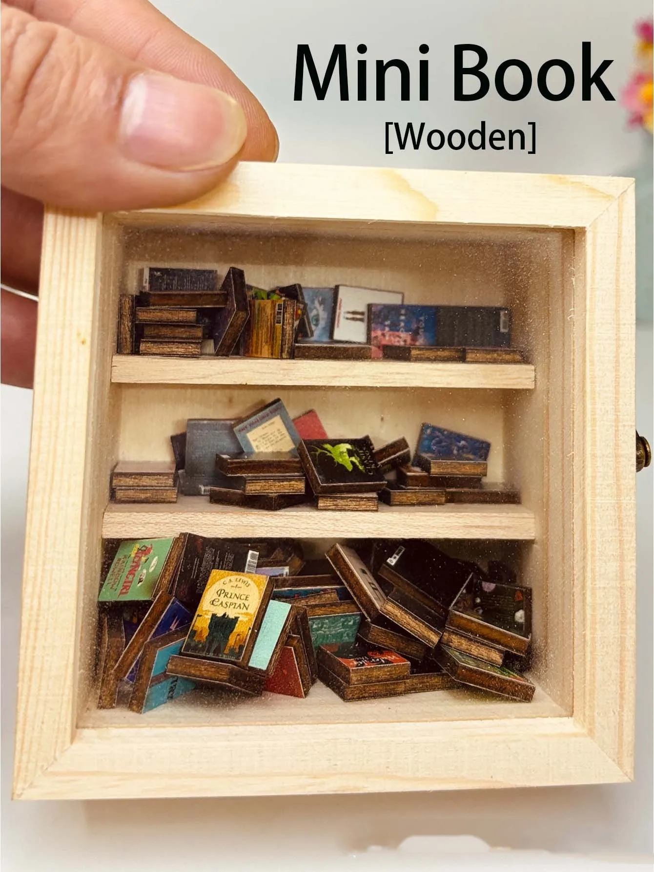 Simple Style Solid Color Wood Bookshelf Artificial Decorations display picture 4
