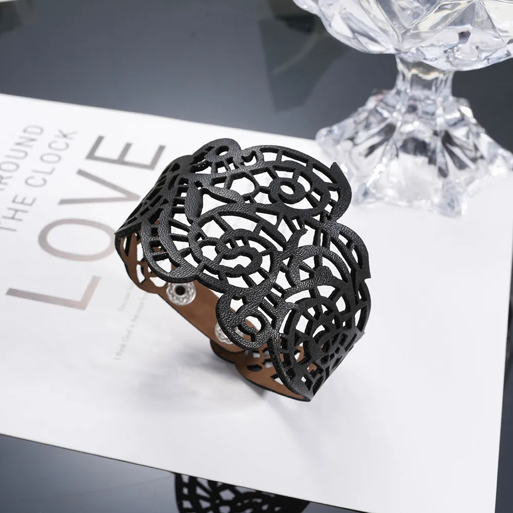Retro Novelty Geometric Pu Leather Men's Bangle display picture 2